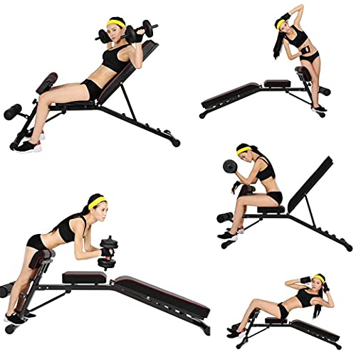 QPBP Professional Dumbbell Bench Foldable Weight Bench,Height-Adjustable Multifunctional Exercise Abdominal Extension Stool,Home/Gym Workout Bench Press Fitness Core Strength Training Equipment