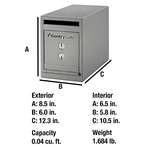 SentrySafe UC-025K Depository Safe, 0.23 cu ft (small), Grey