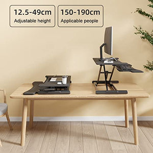 None Standing Desk Converter, Height Adjustable Sit to Stand Riser, Dual Monitor Computer Workstation (37.4 inch)