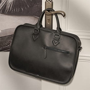 HLMSKD Men's PU Leather Tote Briefcase Messenger Bag Tote Laptop Business Bag (Color : B, Size