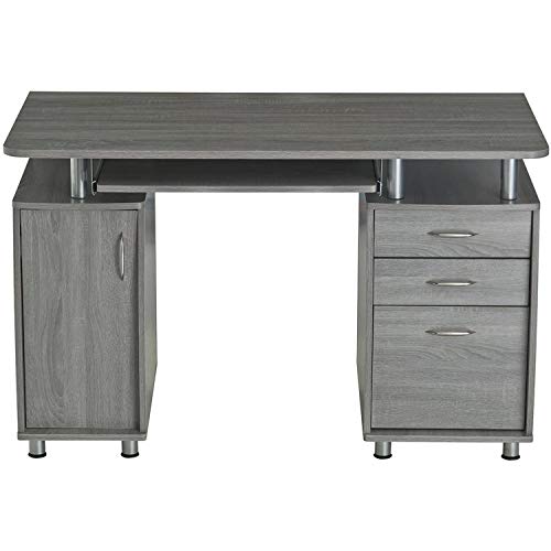 Techni Mobili Complete Workstation Computer Desk with Storage - Grey