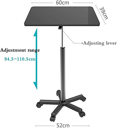 Machinery Parts Mobile Height Adjustable Laptop Stand Desk Rolling Cart -L (Color: Heighten)