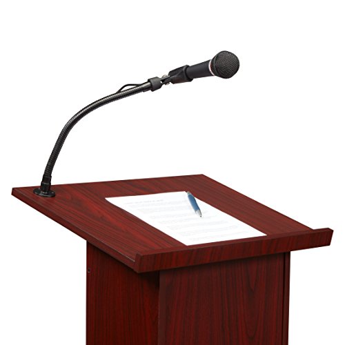 Oklahoma Sound 111PLS-MY/LWM-6 Power Plus Lectern & Tie Clip Mic, Mahogany