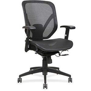 Lorell Mesh Seat/Back Mid-Back Chair, Black