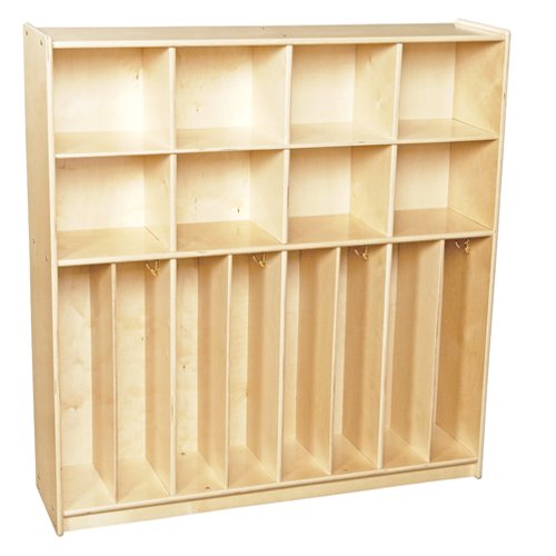 Contender 8 Section Coat Locker with Cubbies Storage Shelves, Wooden Montessori Backpack Organizer for Daycare,Preschool & Home [Greenguard Gold Certified]