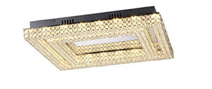 Lumenno Midori Collection Chrome/Crystal Dimmable LED Square Flush Mount