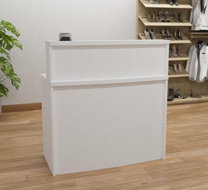 UGOS Modern Reception Desk with Transaction Counter | Laminate Desktop | Multifunctional Standing Front Desk (31.5 inch)