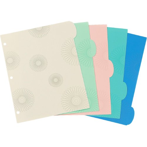 Avery Studio Collection Write-On Plastic Dividers, Flowers, 5-Tabs, 1 Set (17174)