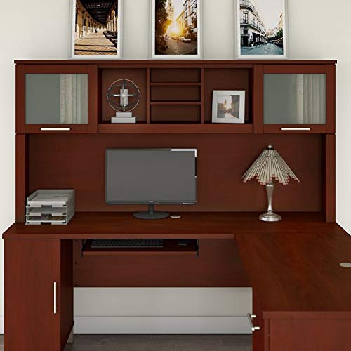 Hutch for L Desk 71" W X 13.7" D X 35.8" H - Maple Cross
