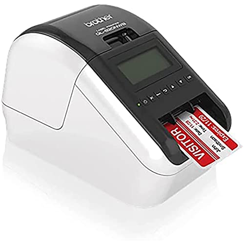 Brother QL-820NWB Ultra Flexible Label Printer - WiFi, Ethernet, Bluetooth - 110 Labels/Min, 300 x 600 dpi, Auto Cutter, 1 Roll of 400 Labels