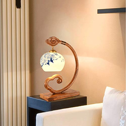 Queen Boutiques Mahogany New Chinese Table Lamp Living Room Bedroom Bedside