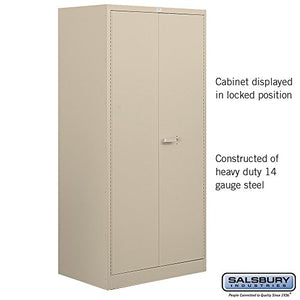 Salsbury Industries Heavy Duty Assembled Storage Cabinet, 78-Inch High by 24-Inch Deep, Tan