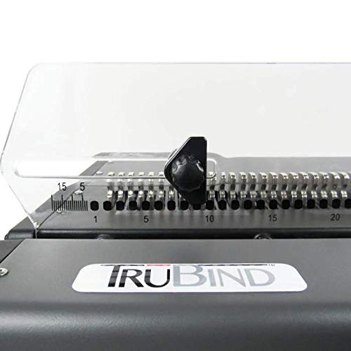 TruBind Spiral Coil Punch & Binding Machine - 4:1 Pitch Oval Holes - Manual Punch & Electric Coil Inserter - 25 Page Capacity