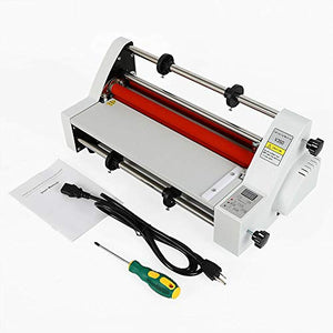 SHZICMY Hot Cold Roll Laminator 110V 13" V350 Digital Display Single&Dual Sided Laminating Machine 4 Rollers BOPP PTE Film (USA Stock)