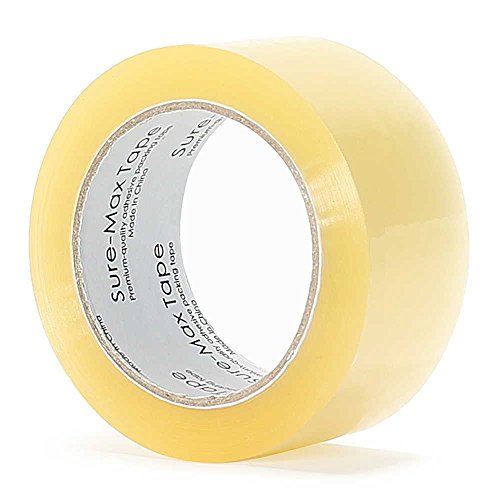 Sure-Max Premium Carton Packing Tape 2.0 mil 330 Feet (110 Yards) - Clear - 4 Cases (144 Rolls Total)