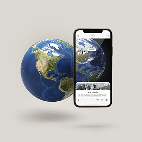 AstroReality Earth | Smart Earth Globe | Geographic Globe | 3D Printed, Hand Painted, 4.72” | Paired with Augmented Reality App | Educational STEM Toy | Interactive Science Learning Kit