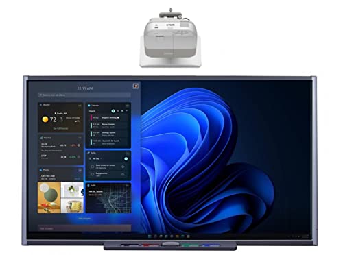SMART 87" Interactive Whiteboard and Projector for Professional Collaboration and Classroom Presentations