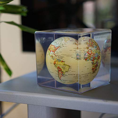 MOVA Political Map Yellow Globe Cube 5"