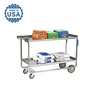 Lakeside Manufacturing 558 NSF Stainless Steel Utility Cart, 2 Shelves, 700 lb. Capacity