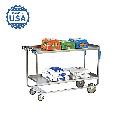 Lakeside Manufacturing 558 NSF Stainless Steel Utility Cart, 2 Shelves, 700 lb. Capacity