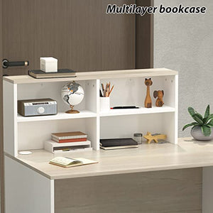 AIEGLE Reception Desk with Counter, Lockable Storage Drawers - Natural (55.1" x 23.6" x 43.3")