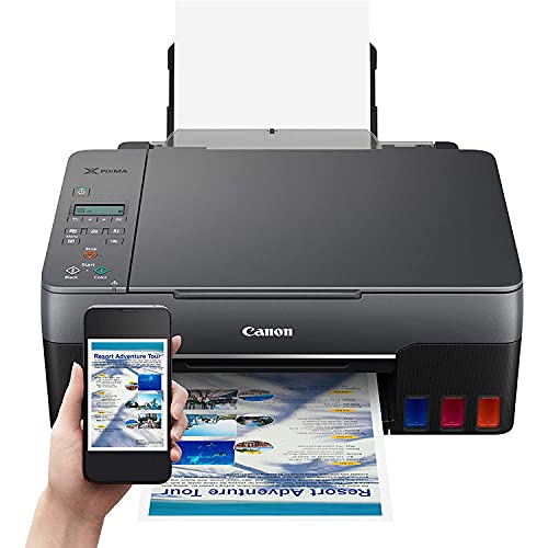 Canon Pixma G3260 All-in-One Wireless MegaTank Printer with Copy, Scan, Photo, Mobile Print 4468C002 and High Yield Refillable Tanks, Ink Set + 2 Extra Black Bundle with DGE USB Cable + Software Kit