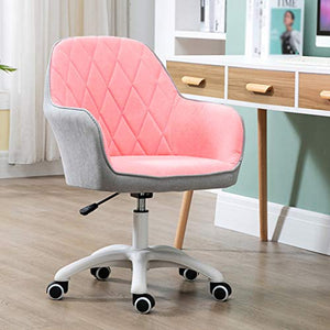 ZRN Comfy Cloth Computer Chair,Cotton and Linen Fabric Home Office Swivel Chair,Fashion Mid-Back Sofa Task Chairs