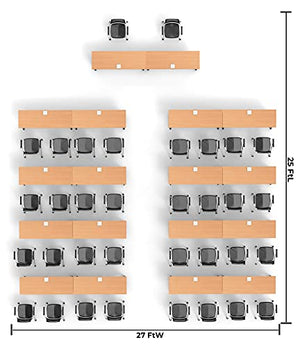 Team Tables 34 Person Folding Training Meeting Tables with Power+USB Outlet