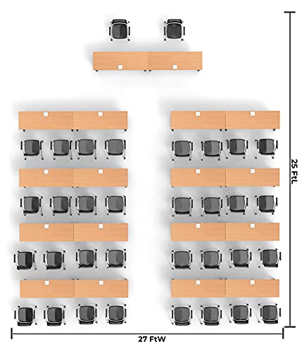 Team Tables 34 Person Folding Training Meeting Tables with Power+USB Outlet