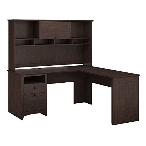 Buena Vista L Shaped Desk with Hutch in Madison Cherry