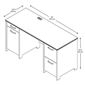 Bush Furniture Envoy 58W Office Desk with 2 Pedestals in Natural Cherry