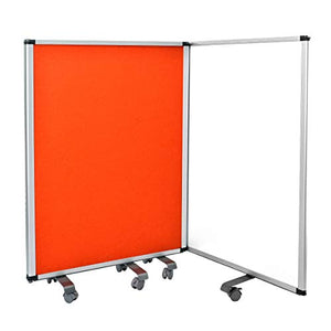 AdirOffice Double-Sided Whiteboard & Flannel Partition – 45”x32x - Mobile Writing and Display Room Dividers - Colorful Versatile Rolling Partition Perfect for Homes and Commercial Use (Red)
