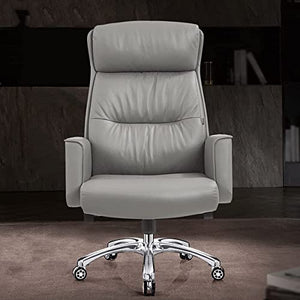 Generic Managerial Executive Ergonomics Office Chair with Fixed Armrest - Cowhide Grey