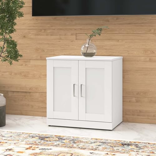 Bush Business Furniture Hampton Heights Storage Cabinet with Doors | 30W, White