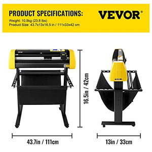 VEVOR Upgrade Vinyl Cutter Machine, 34 inch Paper Feed Cutting Plotter, Automatic Camera Contour Cutting LCD Screen Printer w/Stand Adjustable Force and Speed for Sign Making Plotter Cutter