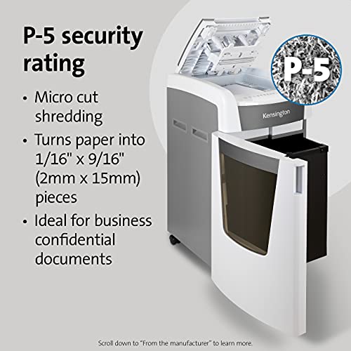 Kensington OfficeAssist 600-Sheet Auto-Feed Micro Cut Shredder - 29 Gallon Capacity