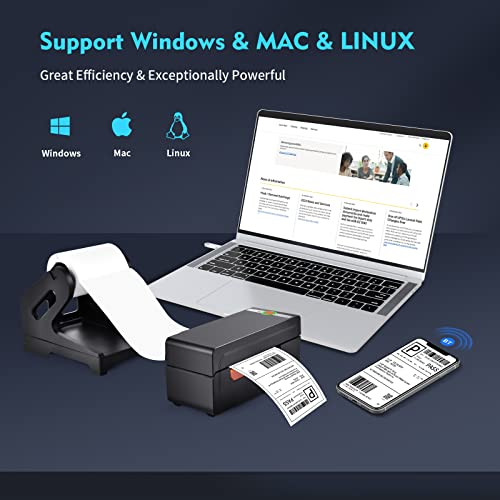 FIRINER Thermal Printer for Shipping Labels, Bluetooth Label Printer, Shipping Label Printer for Small Business, Support Windows, Android, iOS, Compatible with Amazon, Ebay, Shopify, Etsy, UPS, USPS
