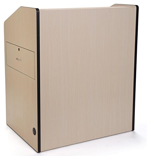 Displays2go AV Multimedia Podium for Laptop Computer, Locking Draw and Cabinet, Rolling (LMMD40MP)