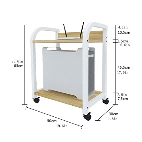 LOVULIFE Computer Tower Stand Printer Table Double-layer Shelf With Pulleys CPU Stand