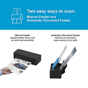 ScanSnap iX1300 Compact Wireless USB Color Document Scanner, Auto Feeder, Mac/PC - Black