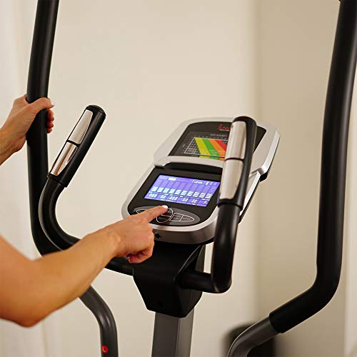 Sunny Health & Fitness Magnetic Elliptical Trainer Machine w/Device Holder, Programmable Monitor and Heart Rate Monitoring, 330 LB Max Weight - SF-E3912