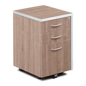 NBF Signature Series Mobile Pedestal File Cabinet - 16" Wx20.25 Dx26 H - Light Brown Woodgrain Laminate