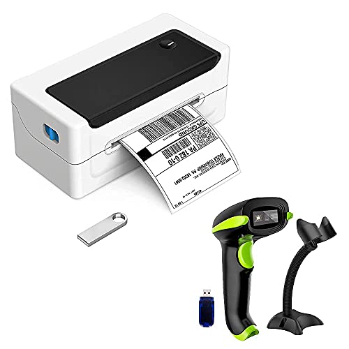 NADMAOO Bur3400 Thermal Label Printer and BUR3071 Wireless Barcode Scanner