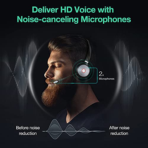 Yealink WH62 Wireless Headset with EHS60 Adapter - DECT Headset with Microphone - Teams Zoom Certified - Noise Canceling Mic - Compatible for Cisco Avaya Poly Grandstream Desk Phone IP VoIP SIP Phones