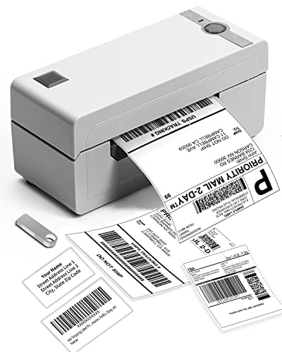 HD Thermal Shipping Label Printer for Shipping Packages - Mini Desktop Label Printers for Thermal Printer Labels - Thermal Label Printer for PC&MAC, 4x6 Shipping Label Printer for Small Business -Grey