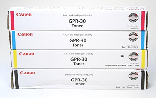 Canon GPR-30 2789B003AA 2797B003AA 2793B003AA 2801B003AA ImageRunner C5045 C5051 C5250 C5255  Toner Cartridge (Black Cyan Magenta Yellow, 4-Pack) in Retail Packaging