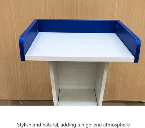 WooDeY Modern Wood Lectern Podium Stand with Open Storage