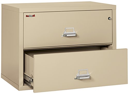 Fireproof Lateral File Cabinet, 2 Drawers, 27.75n H x 37.5in W x 22.13in D, Made in The USA