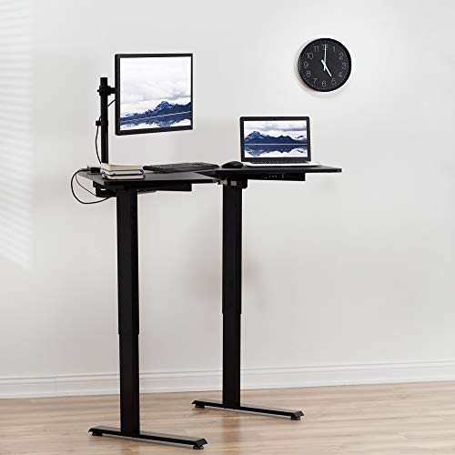 VIVO Electric Height Adjustable 47 x 47 inch Corner Stand Up Desk, Black 3-Piece Table Top, Black Frame, Complete Standing Workstation, DESK-E1L94B