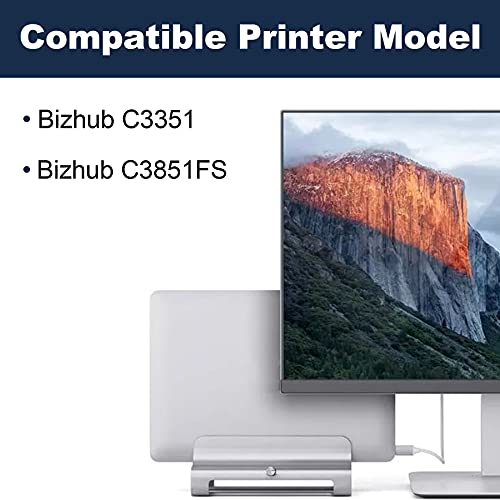 4-Pack (1BK+1C+1M+1Y) TNP49 TNP-49 Compatible TNP49K TNP49C TNP49M TNP49Y Toner Cartridge Replacement for Konica Minolta Bizhub C3351 C3851FS Printer Toner Cartridge.